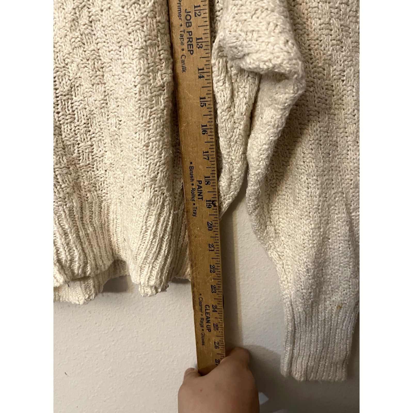 American Eagle Outfitters American Eagle Outfitters Sweater Crew Neck Long Sleeve Oversized Fall Winter Womens M Cream Ivory Cable-Knit Knit Pullover Casual Size M / US 6-8 / IT 42-44 - 4 Thumbnail
