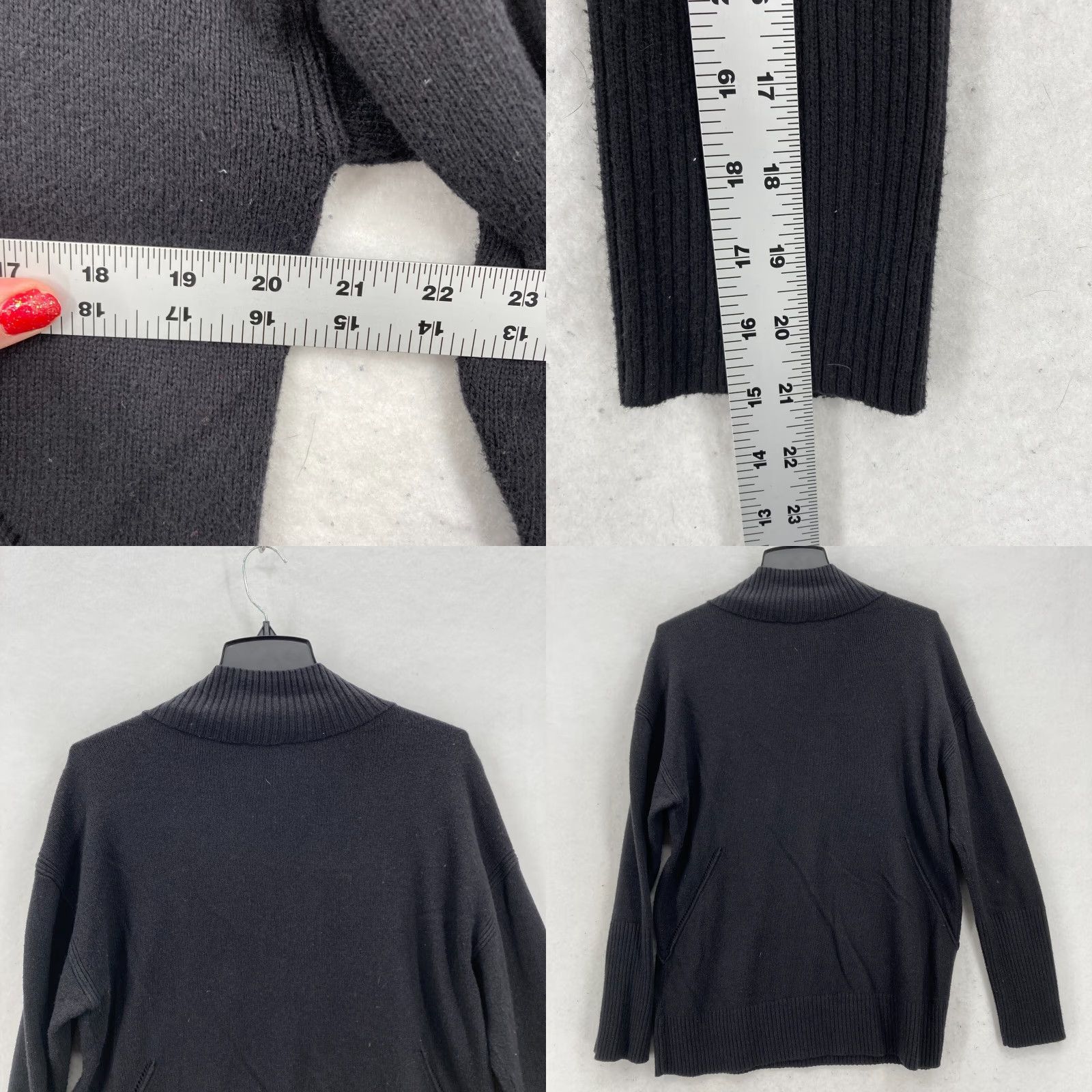 Talbots Talbots Merino Wool Blend Sweater Women's Large Black Mock Neck Button Accent Pullover Size L / US 10 / IT 46 - 8 Thumbnail