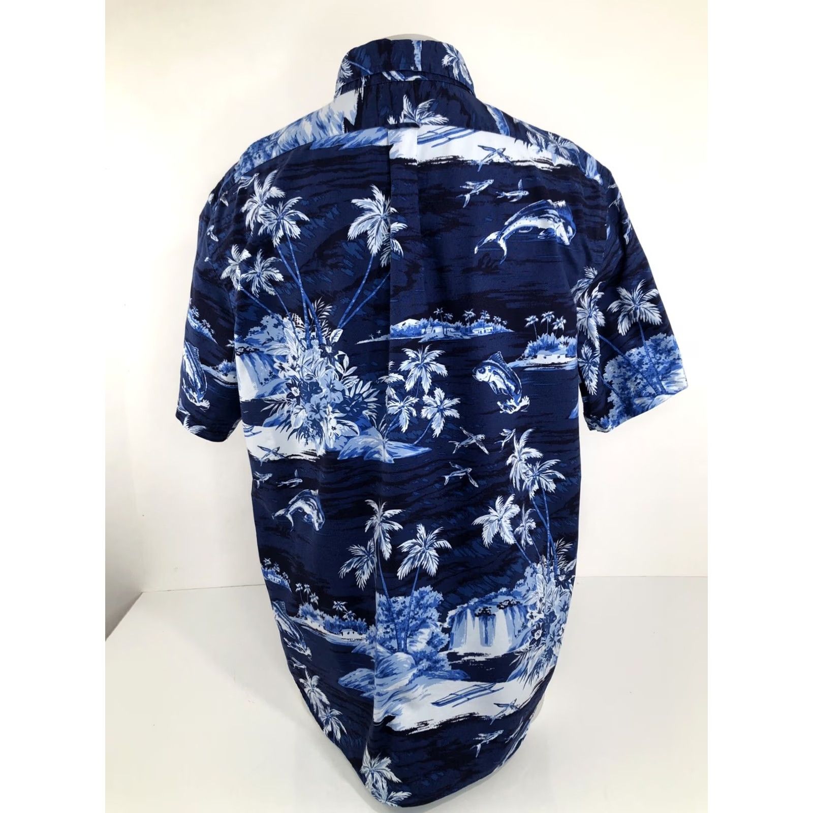 Ralph Lauren RALPH LAUREN Shirt XL Aloha Hawaiian Flying Fish Beach Theme Blue Men Size US XL / EU 56 / 4 - 6 Thumbnail
