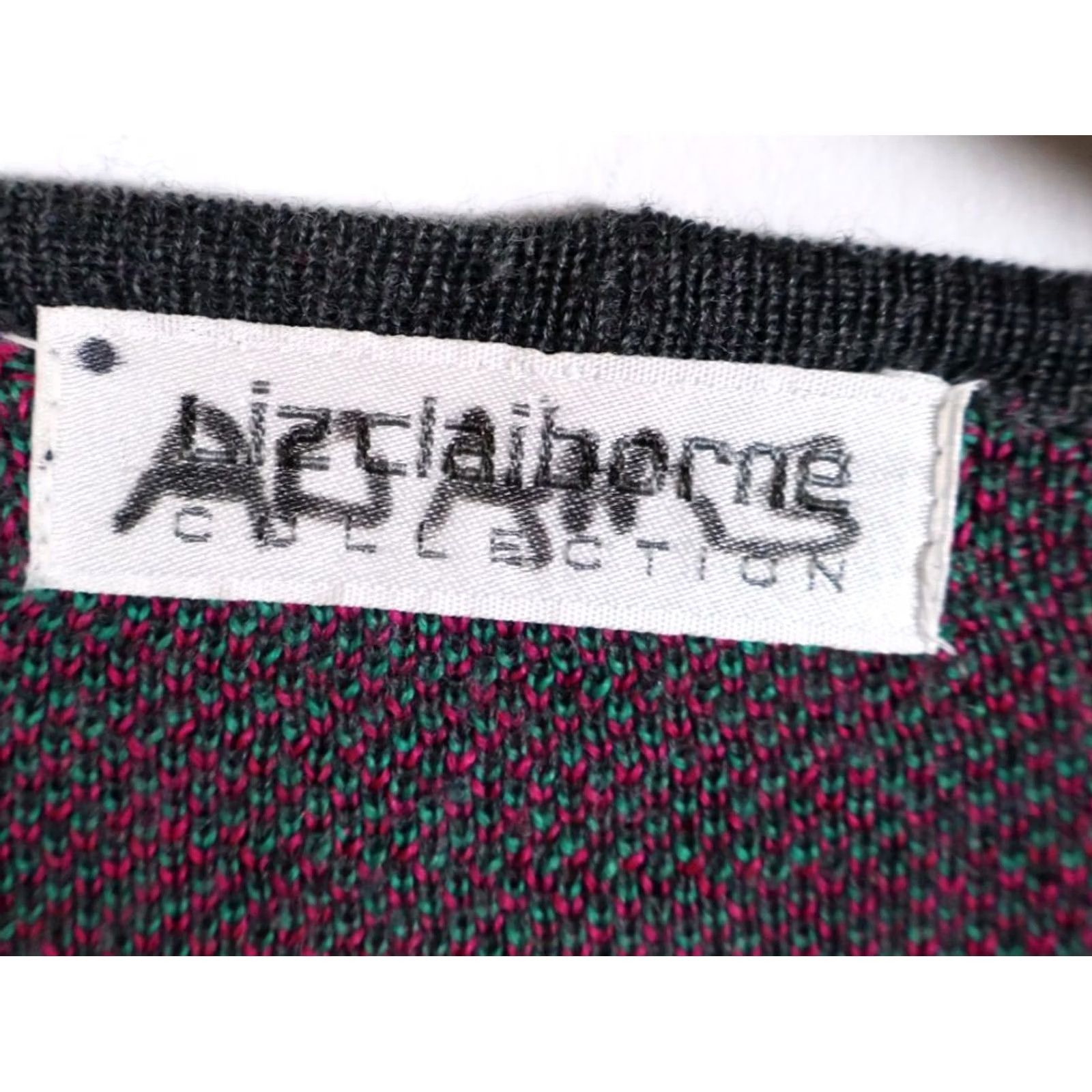 Liz Claiborne VINTAGE Liz Claiborne Cardigan Sweater Wool Gray Check Long Sleeve V-Neck Large Women’s Boys? Size L / US 10 / IT 46 - 3 Thumbnail