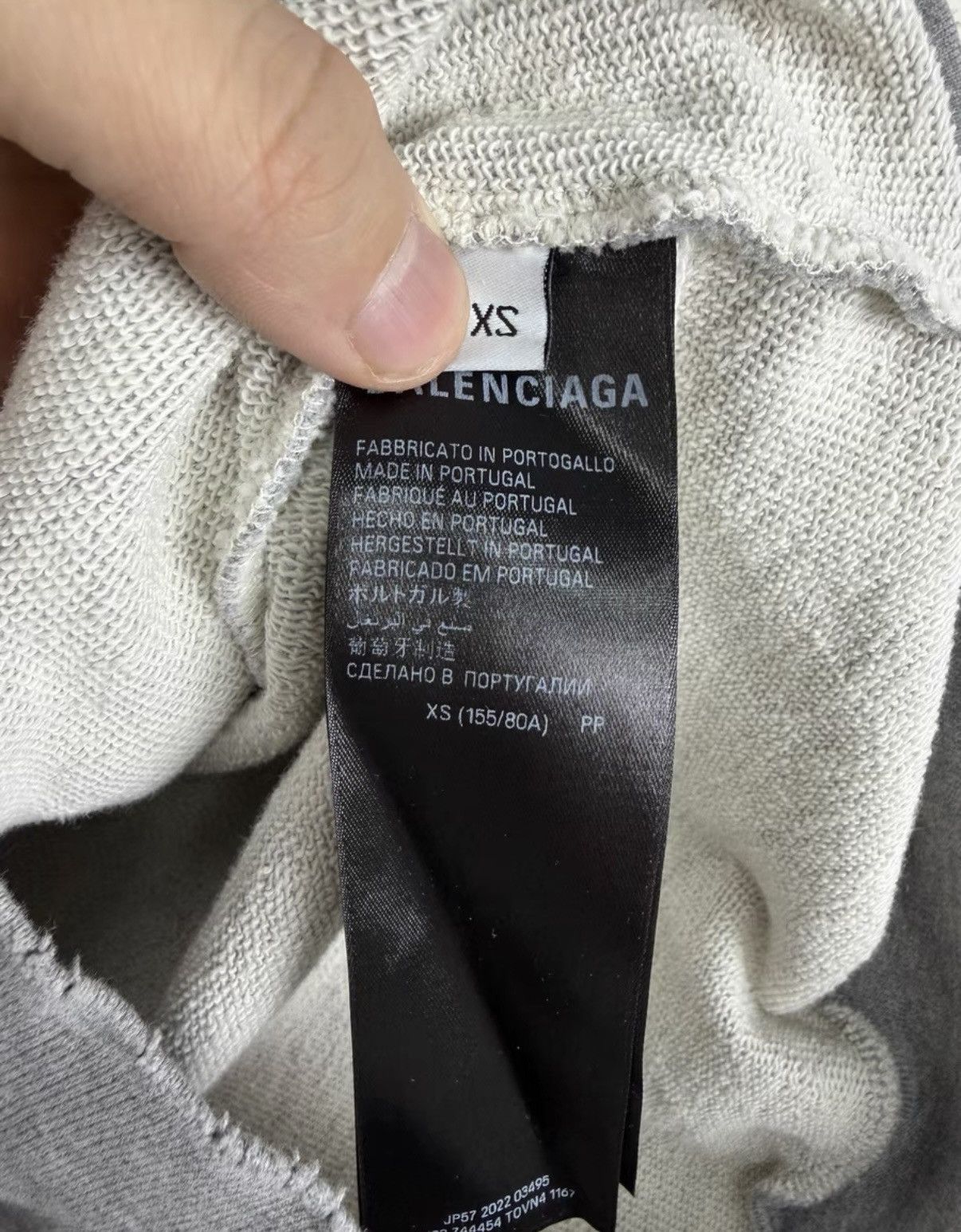 Balenciaga Balenciaga Print grey distressed zip-up hooded jacket Size US XS / EU 42 / 0 - 5 Thumbnail