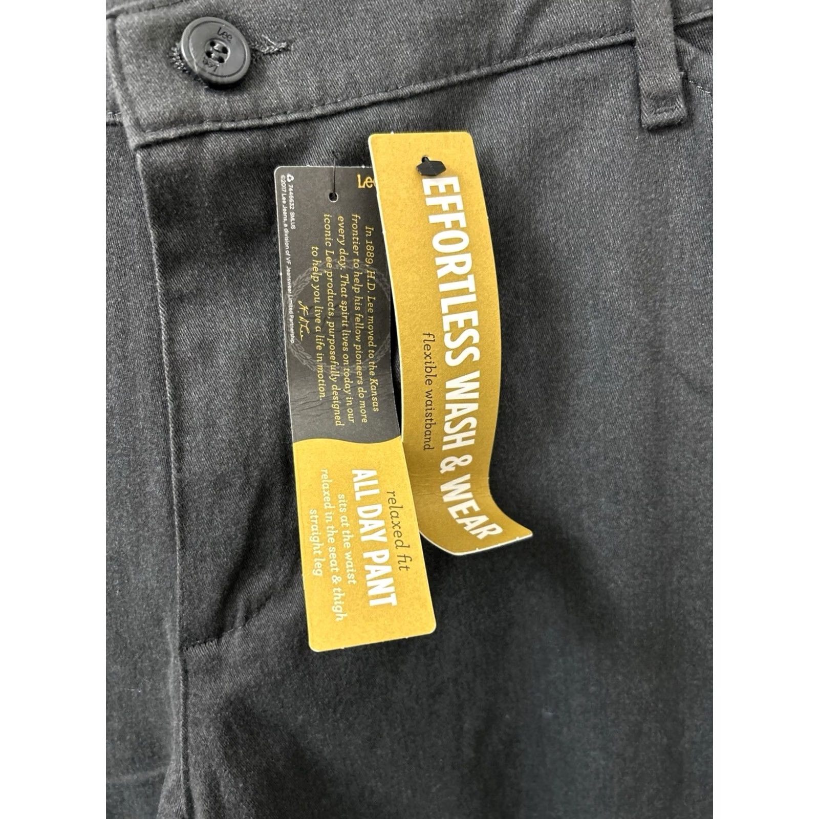 Lee Lee All Day Pants Womens Size 16 L30 Gray Relaxed Fit Straight Leg Trousers Size 38" / US 16 / IT 52 - 5 Thumbnail
