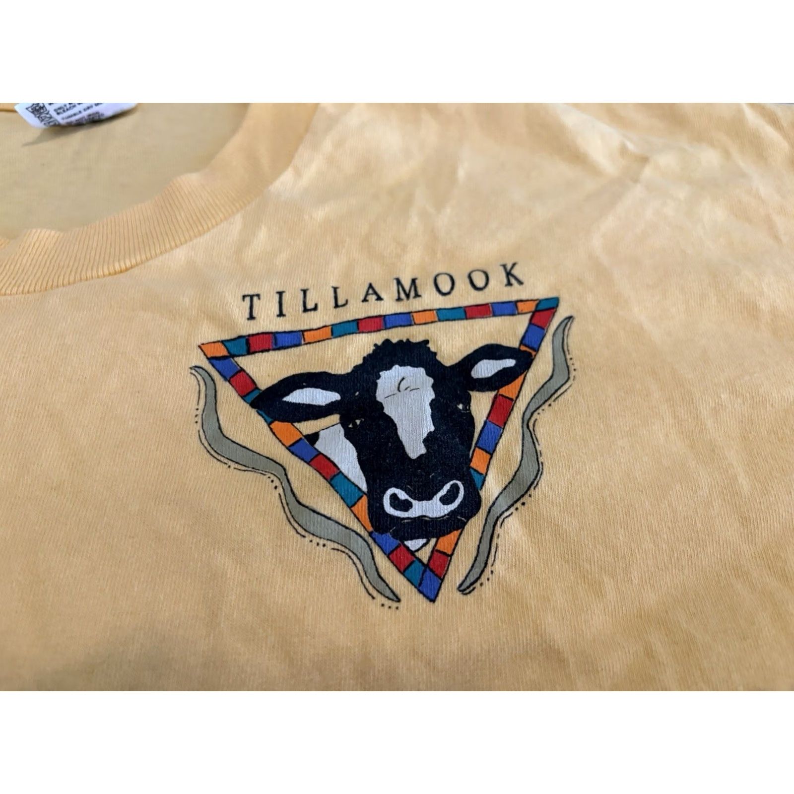 Anvil VINTAGE Tillamook Cow Shirt Yellow Anvil T-Shirt Crew Neck Short Sleeve Cotton Size XL Mens United States 1990s Graphic Print Single Stitch Size US XL / EU 56 / 4 - 3 Thumbnail