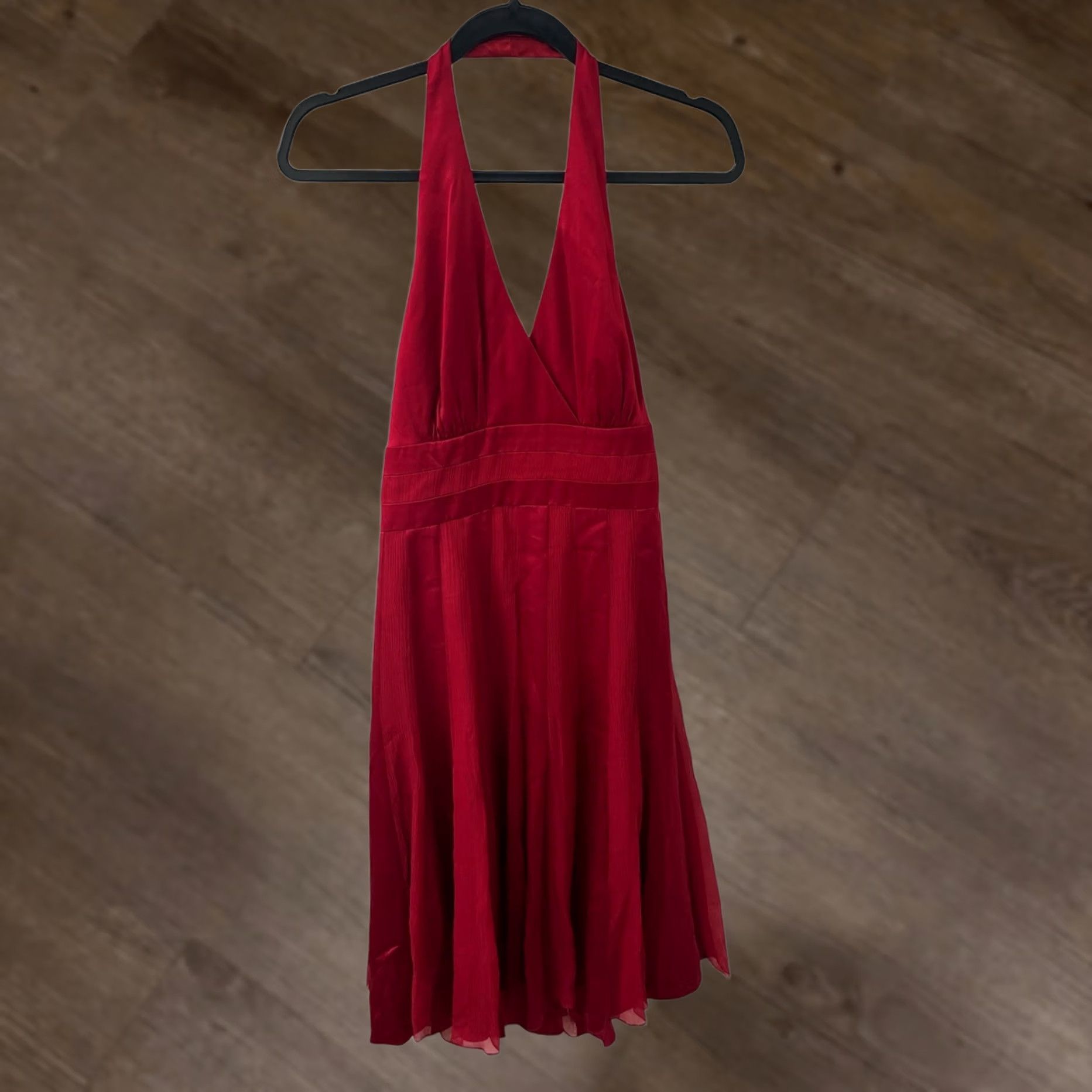 calvin klein red halter dress Calvin Klein Womens Size 8 Deep Satin Party Holiday Wedding formal red calvin klein dress