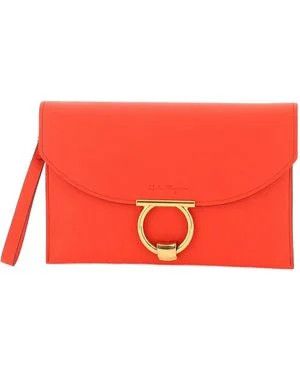 Salvatore Ferragamo o1s1rm1224 Size: OS / Logo-Pattern-Clutch in Orange Size ONE SIZE - 1 Preview