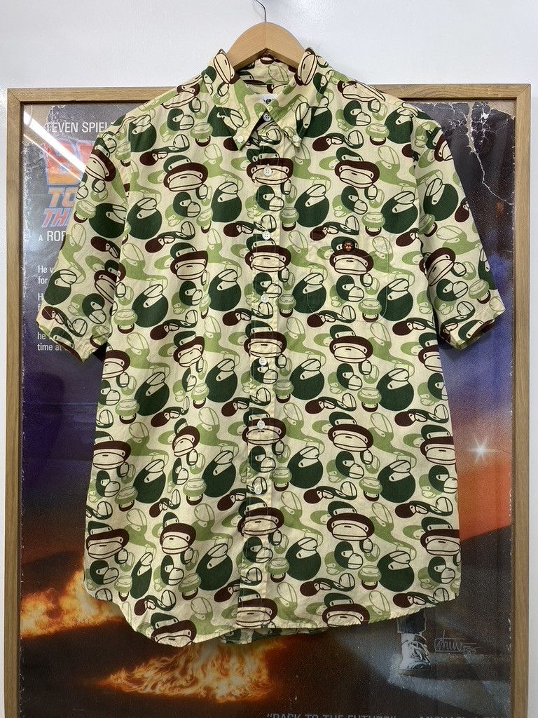 Bape Baby Milo by A Bathing Ape Toy Faces Camo Button Up Shirt Size US M / EU 48-50 / 2 - 1 Thumbnail