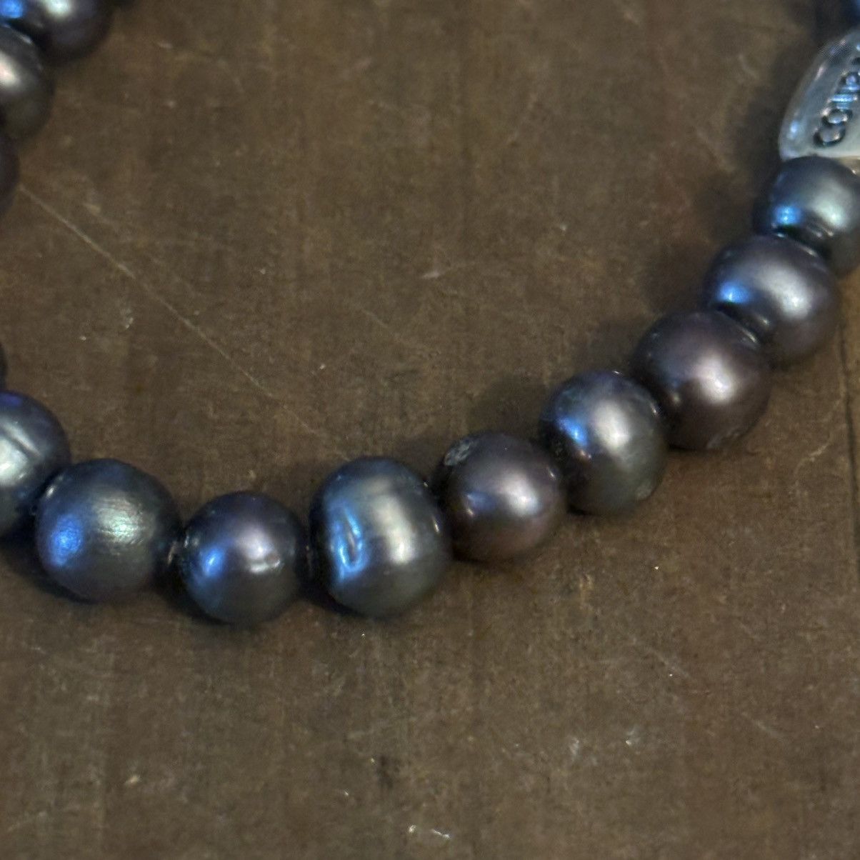 Other Sterling black freshwater pearl bead Courage bracelet Size ONE SIZE - 2 Thumbnail