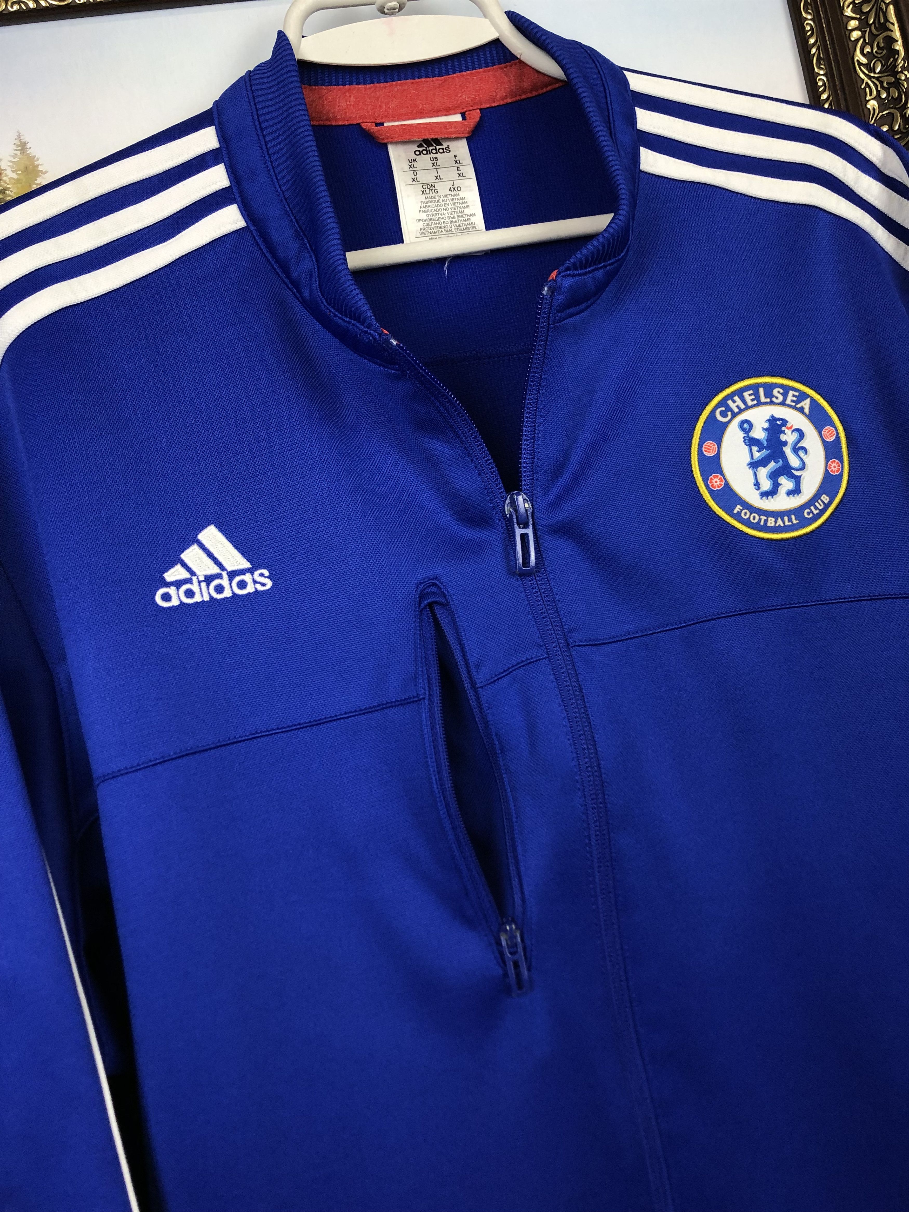 Adidas Adidas Chelsea Football Jacket Soccer Track Top Blue Mens Size US XL / EU 56 / 4 - 3 Thumbnail