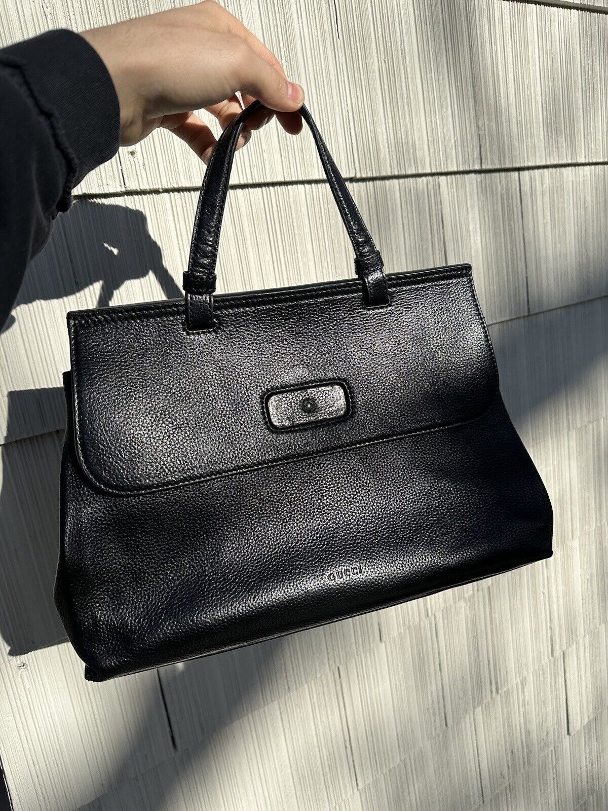 Gucci Authentic Gucci Bamboo Daily Top Handle Bag Black Leather Size ONE SIZE - 1 Thumbnail