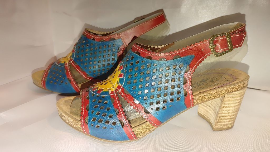Larose Paris L'Artiste Eclipsing Peep Toe Leather Sandal Size 40 Size US 10 / IT 40 - 3 Thumbnail