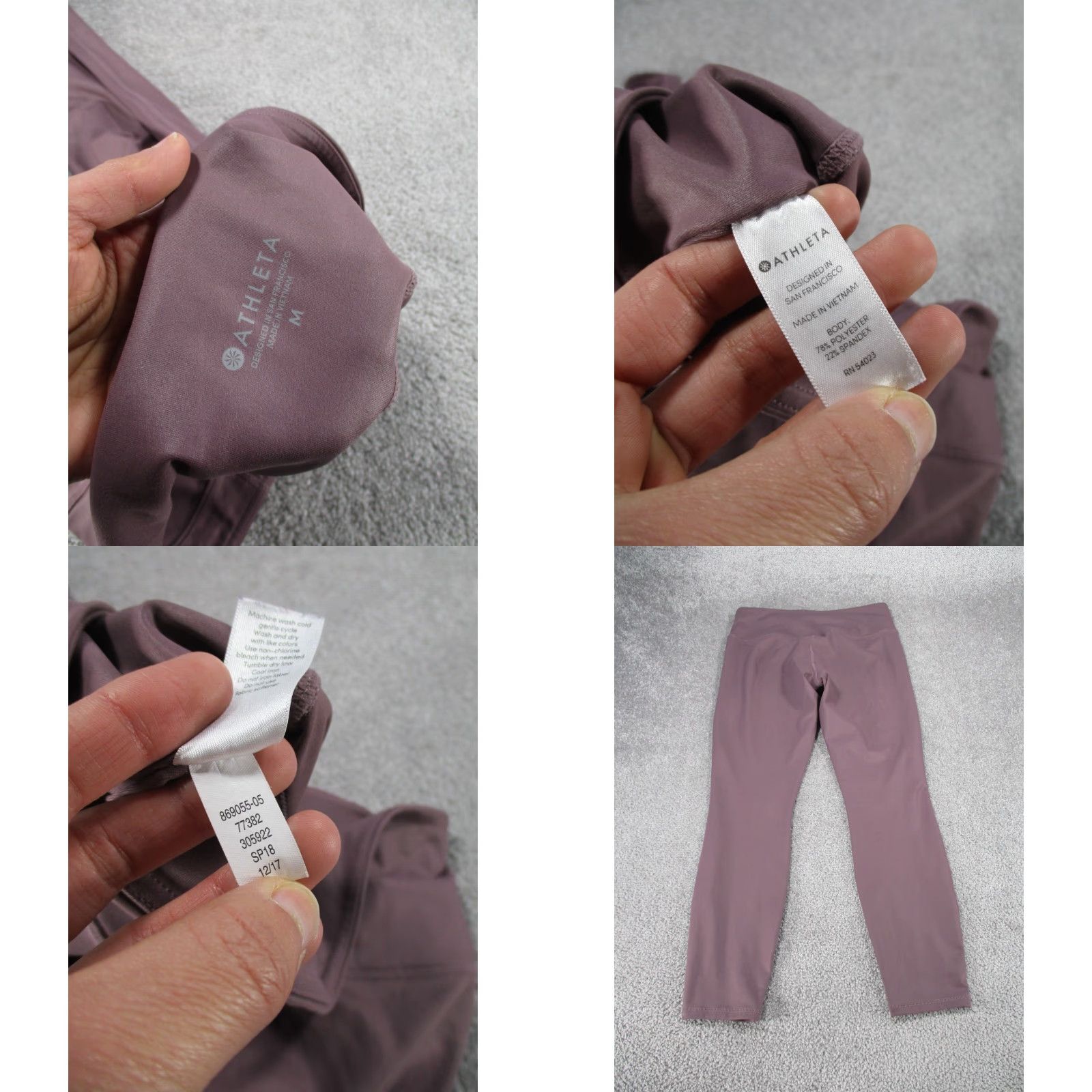 Athleta VINTAGE Athleta Women’s Leggings Medium Purple Yoga Cropped Shiny Athleisure 90s Women Size 32" / US 10 / IT 46 - 8 Thumbnail