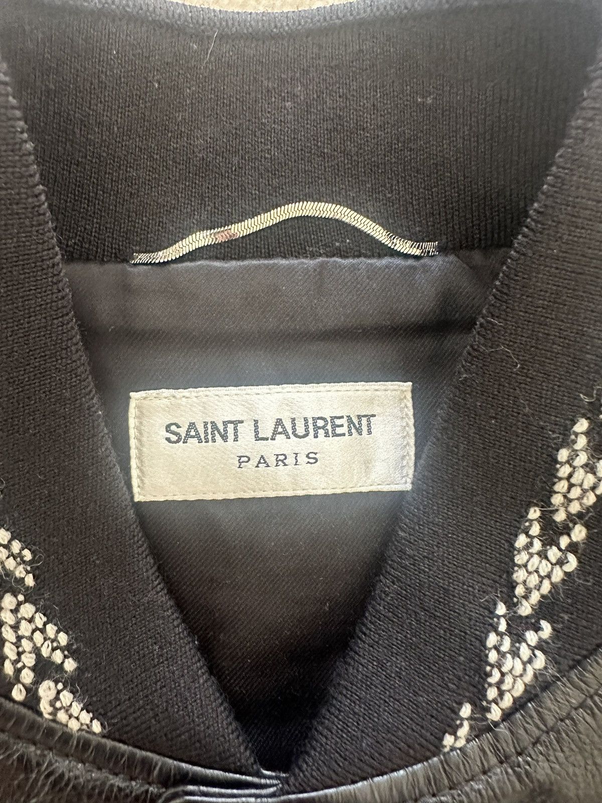 Saint Laurent Paris Saint Laurent leather teddy jacket 50 blue red black Size US M / EU 48-50 / 2 - 19 Thumbnail