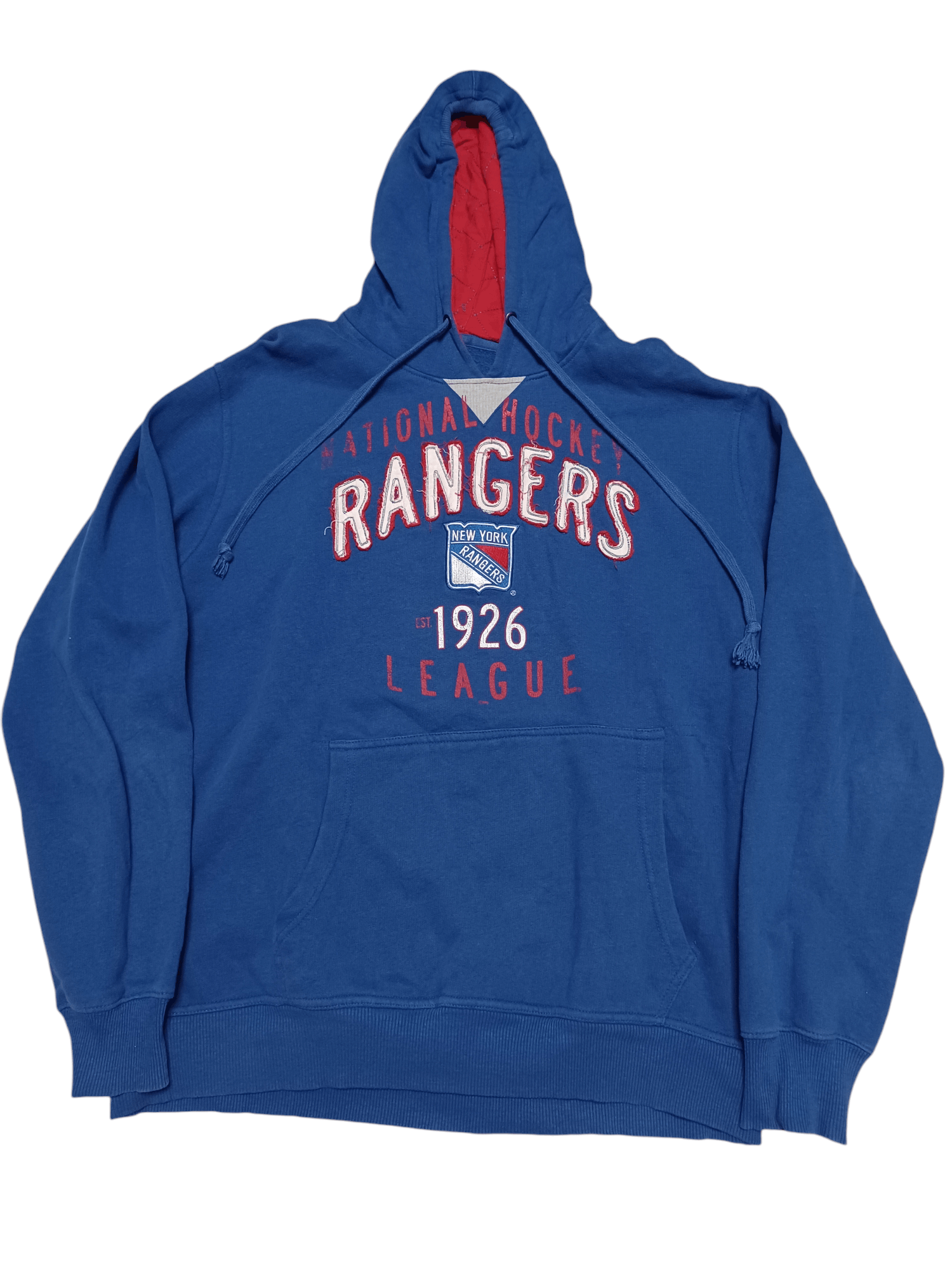 NHL NEW YORK RANGERS NGL VINTAGE BIGLOGO EMBROIDERED HOODIE Size US XL / EU 56 / 4 - 1 Thumbnail