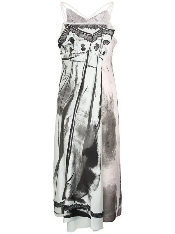 Maison Margiela o1y0625 Midi Dress in Multicolor Size S / US 4 / IT 40 - 2 Thumbnail