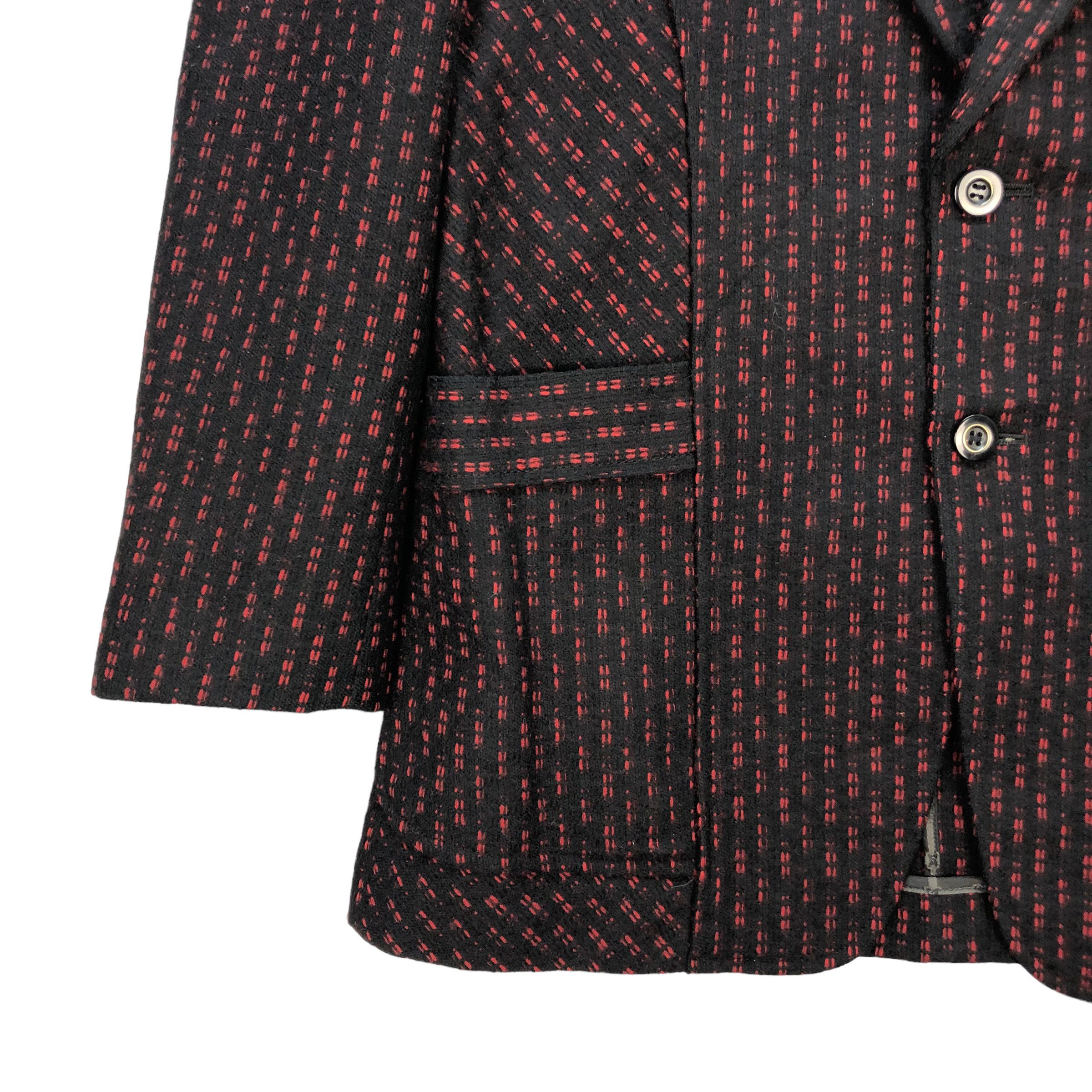 Japanese Brand GENUINE ROYAL RED CHAIN WOOL BELTED BLAZERS #7307-128 Size 38R - 5 Thumbnail