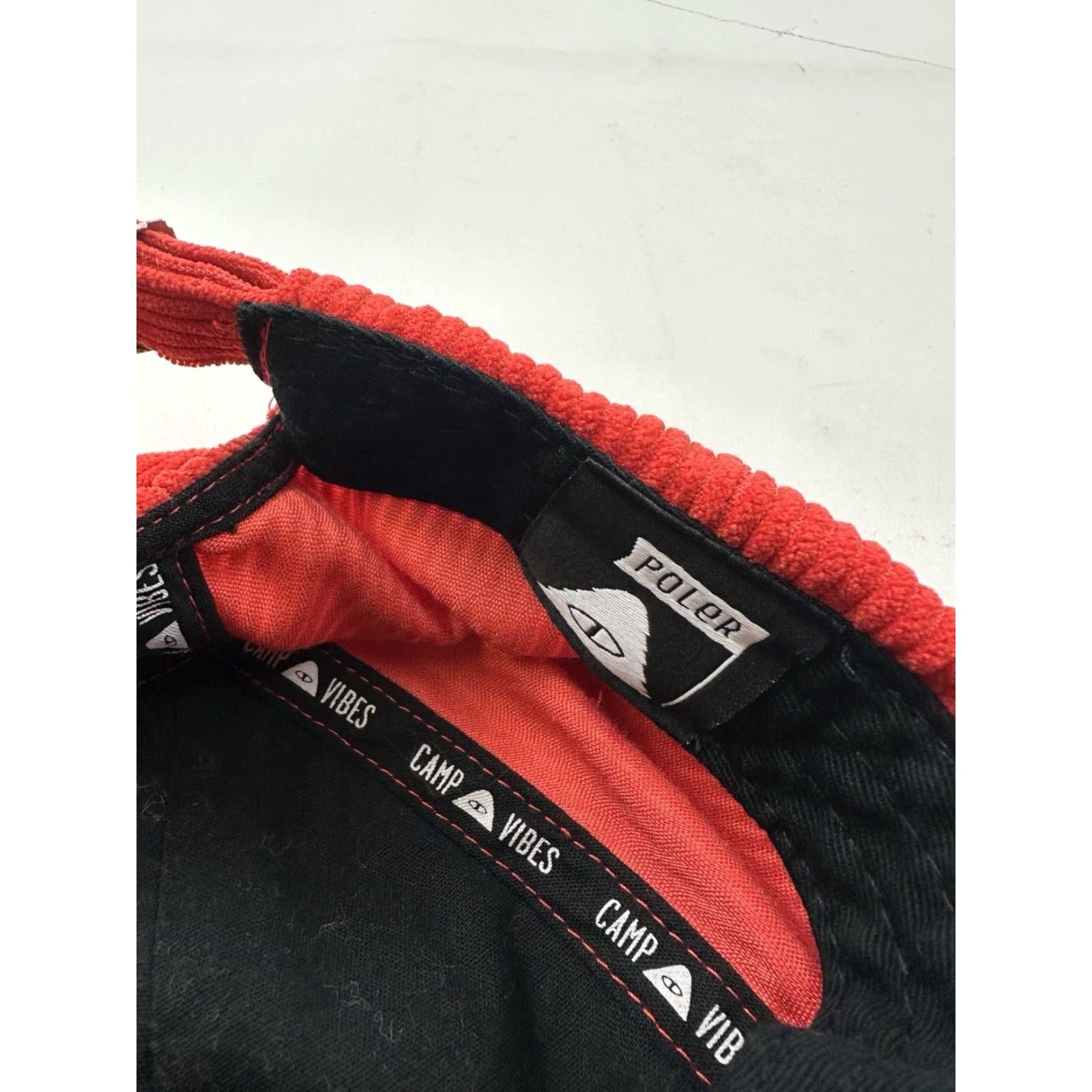 Poler VINTAGE Poler Baseball Cap Adjustable Red Corduroy Camp Vibes Mens Size ONE SIZE - 6 Thumbnail