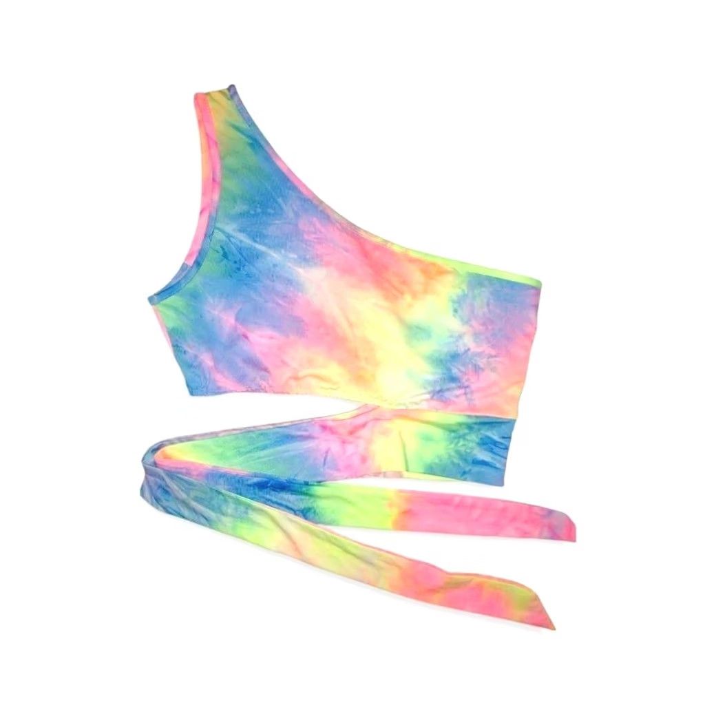 Shein SheIn Tie Dye Top One Shoulder Tank Cropped M Pink Womens Size M / US 6-8 / IT 42-44 - 2 Thumbnail
