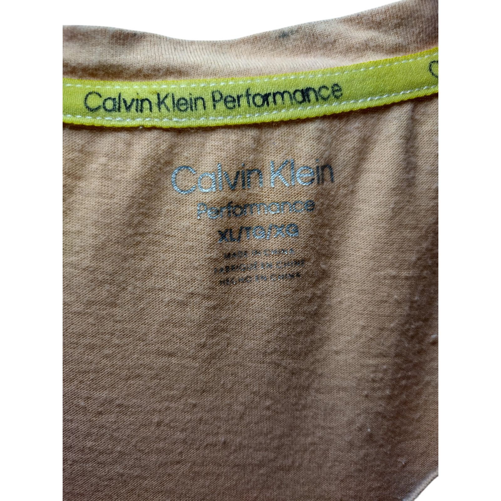 Calvin Klein Calvin Klein Womens Stretch Short Sleeve T-shirt Size XL Tan Size XL / US 12-14 / IT 48-50 - 8 Thumbnail