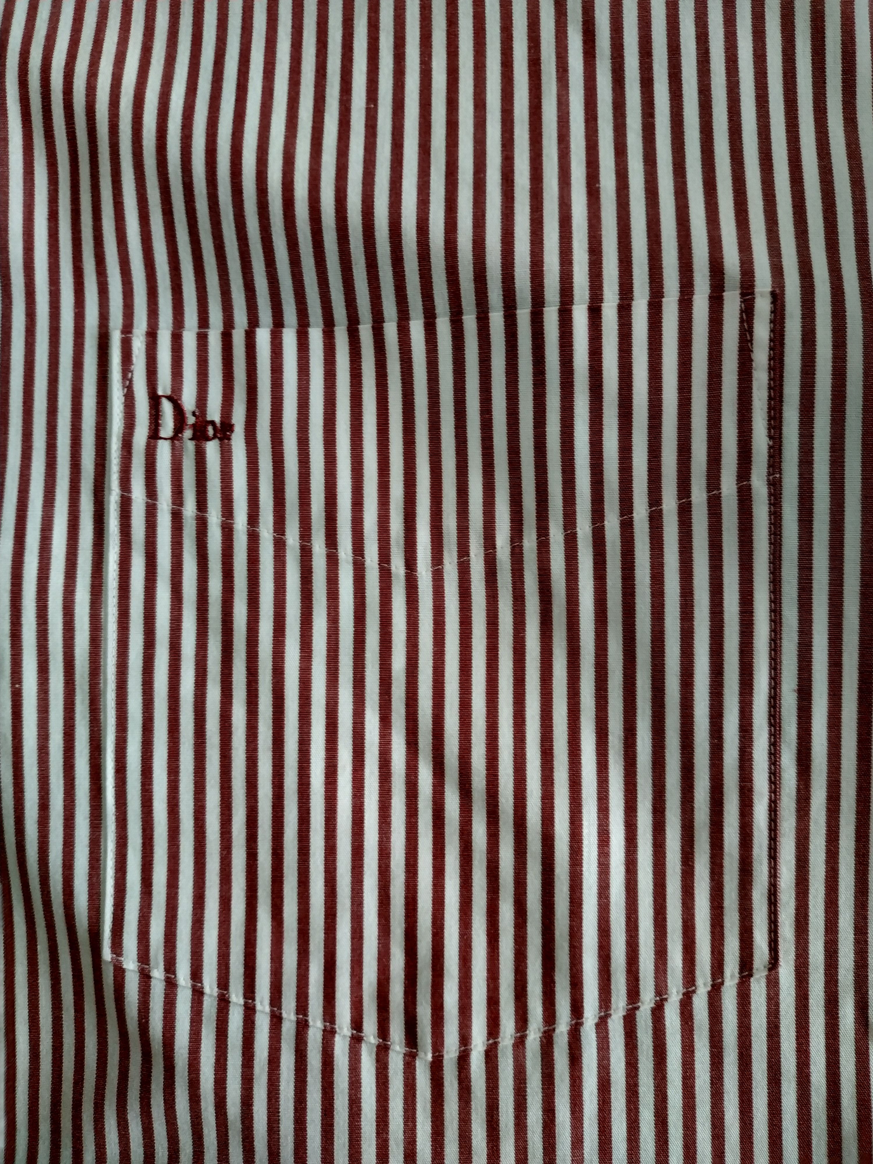 Dior Christian Dior Men's Button Up Striped Shirt, s. 39/40,LARGE Size US L / EU 52-54 / 3 - 5 Thumbnail