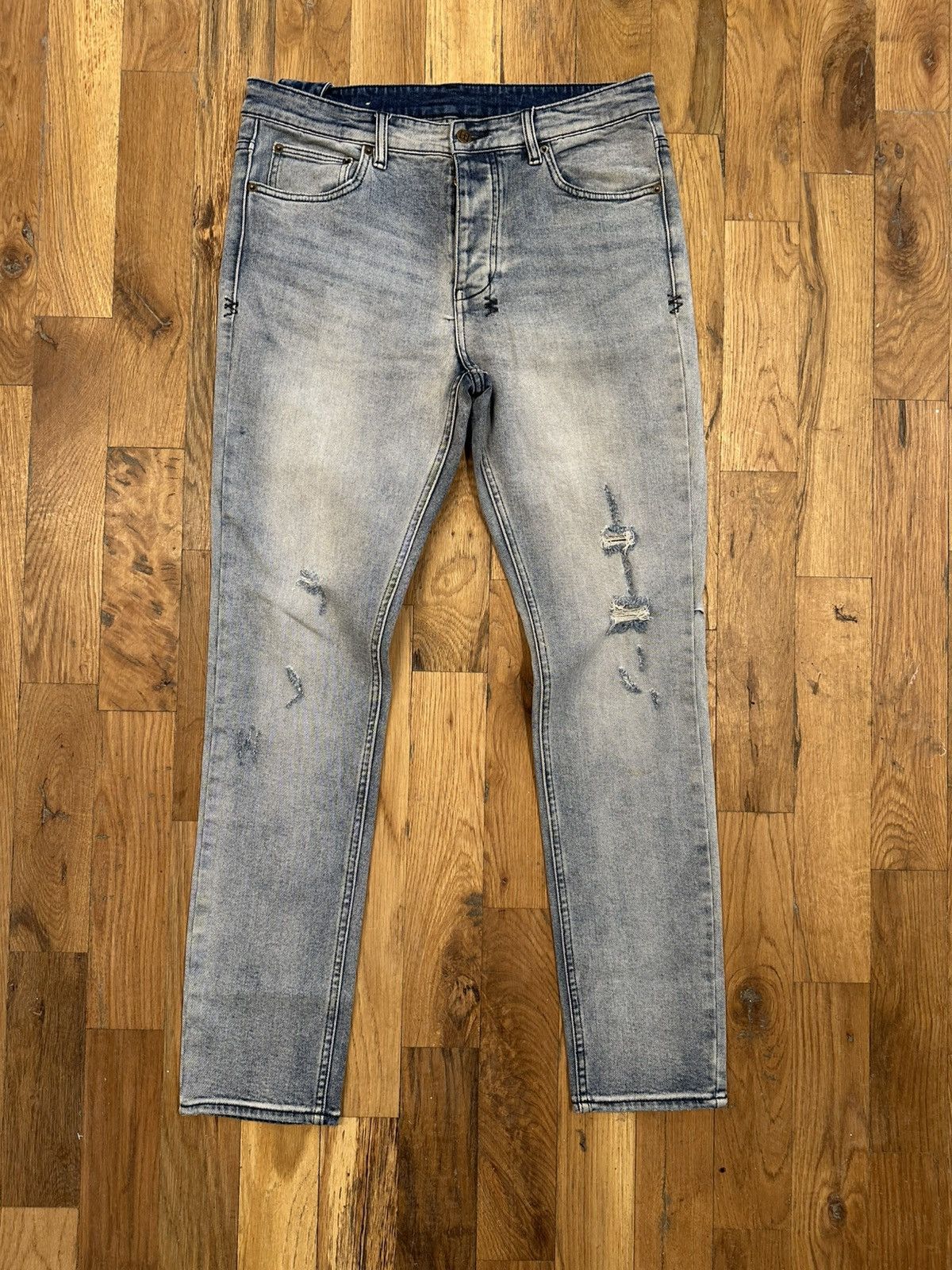 Ksubi Knee Distress Blue Denim Jeans Size 34