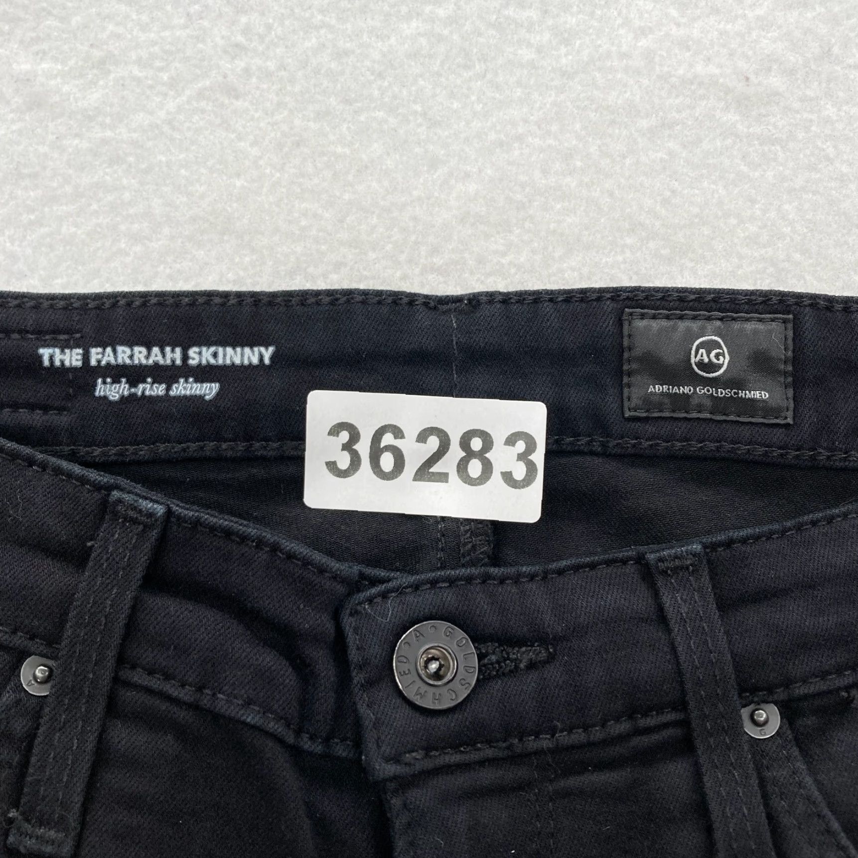 Farah AG Adriano Goldschmied The Farrah Skinny Ankle Women's 25 Black Stretch Denim Jeans Size ONE SIZE - 4 Thumbnail