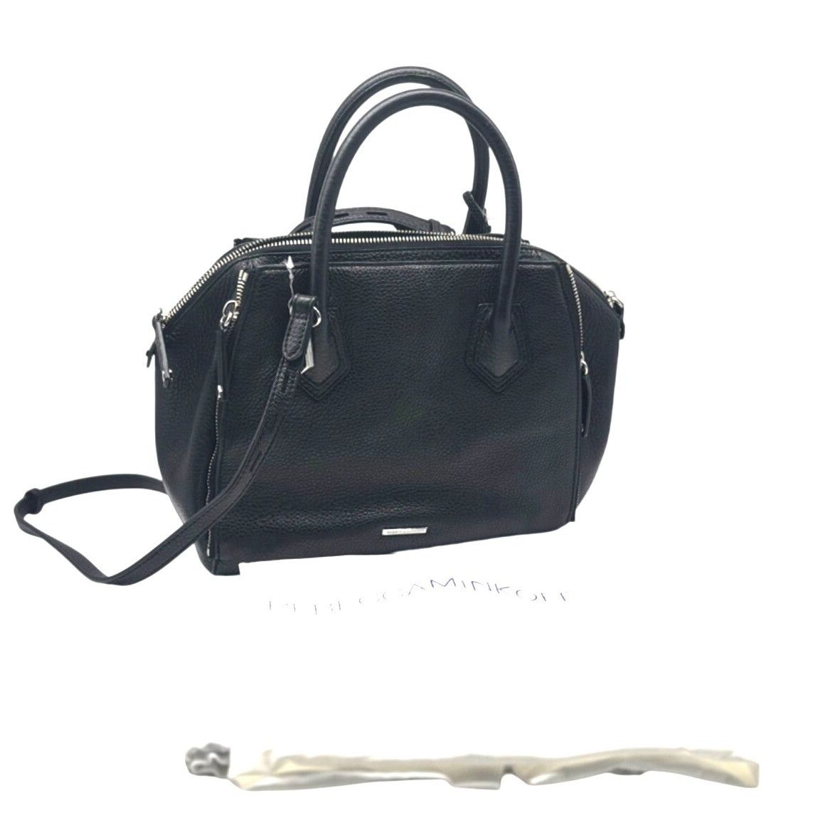 Rebecca Minkoff Rebecca Minkoff Textured Leather Mini Perry Satchel in Black Size ONE SIZE - 1 Thumbnail