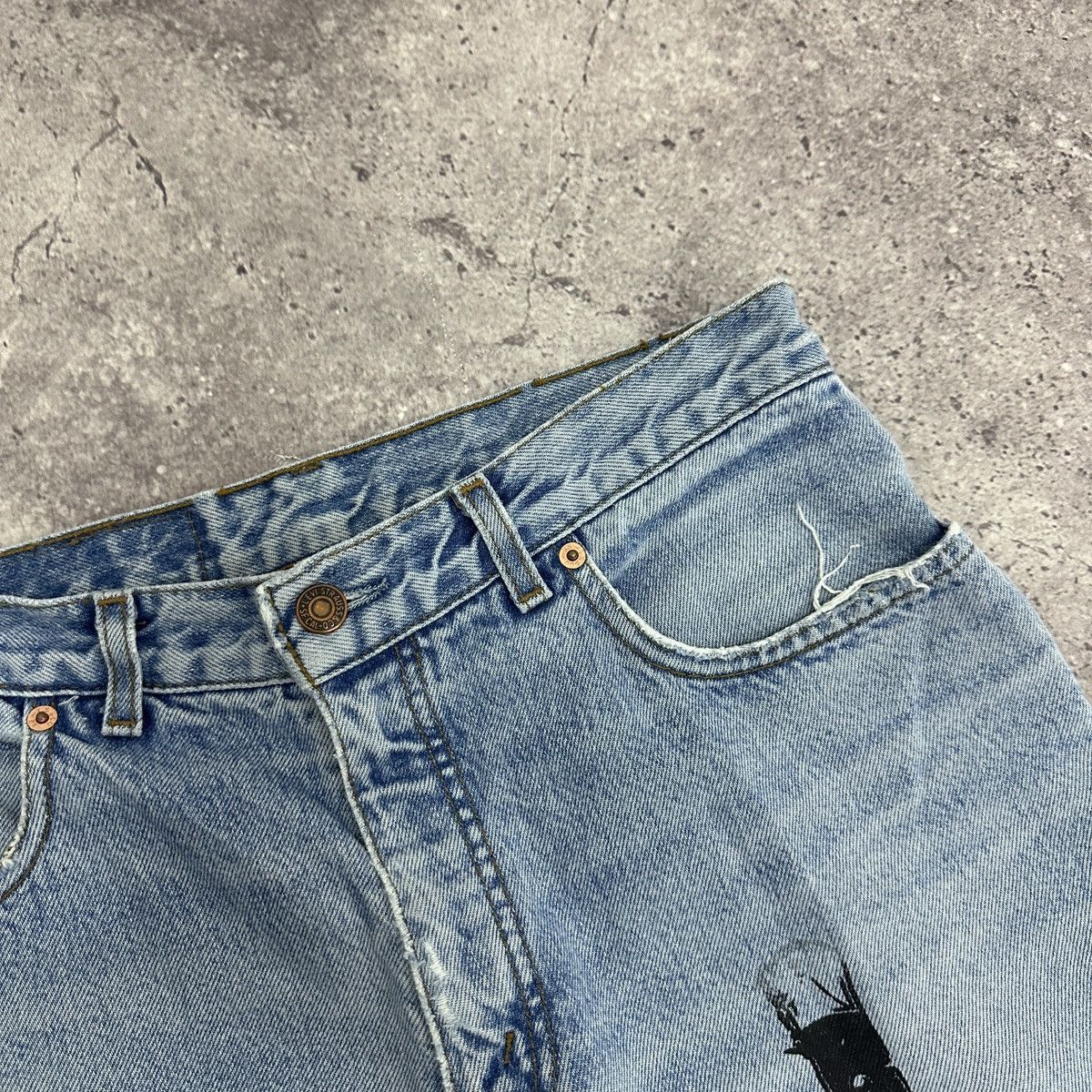 Levi's Vintage 90s Levis 501 Orange Tab Knifes Agony custom jeans Size US 30 / EU 46 - 12 Thumbnail