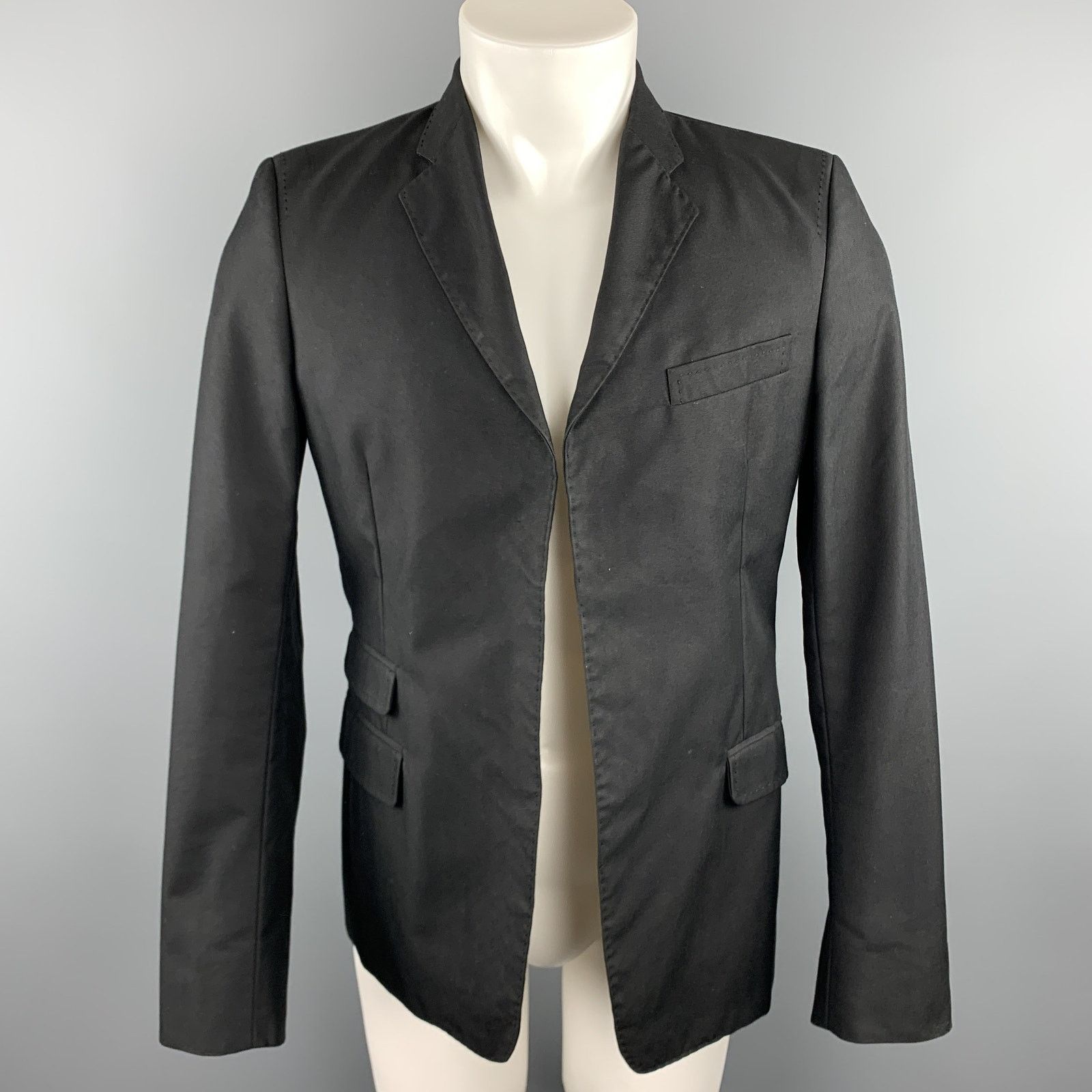 Dsquared2 Black Studded Cotton / Polyamide Notch Lapel Sport Coat Size 38R - 1 Thumbnail