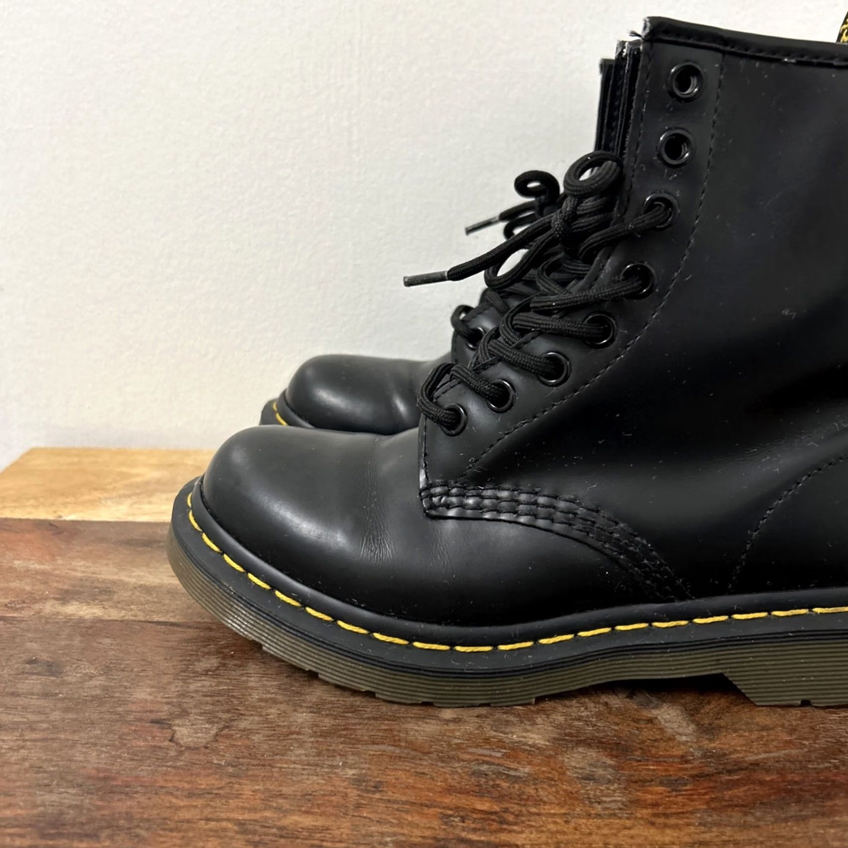 Dr. Martens Dr. Martens 1460 Boots Womens Size 5 Black Smooth Leather 8 Hole Lace Up Combat Style Mens Womens Genders Size US 5.5 / IT 35.5 - 6 Thumbnail