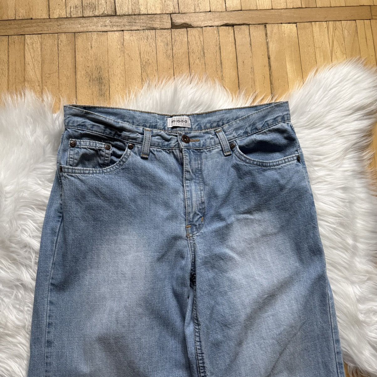If Six Was Nine 📌 Vintage Y2K M.O.T.O Extra Flared Washed LGB Jeans Size 27" / US 4 / IT 40 - 10 Thumbnail