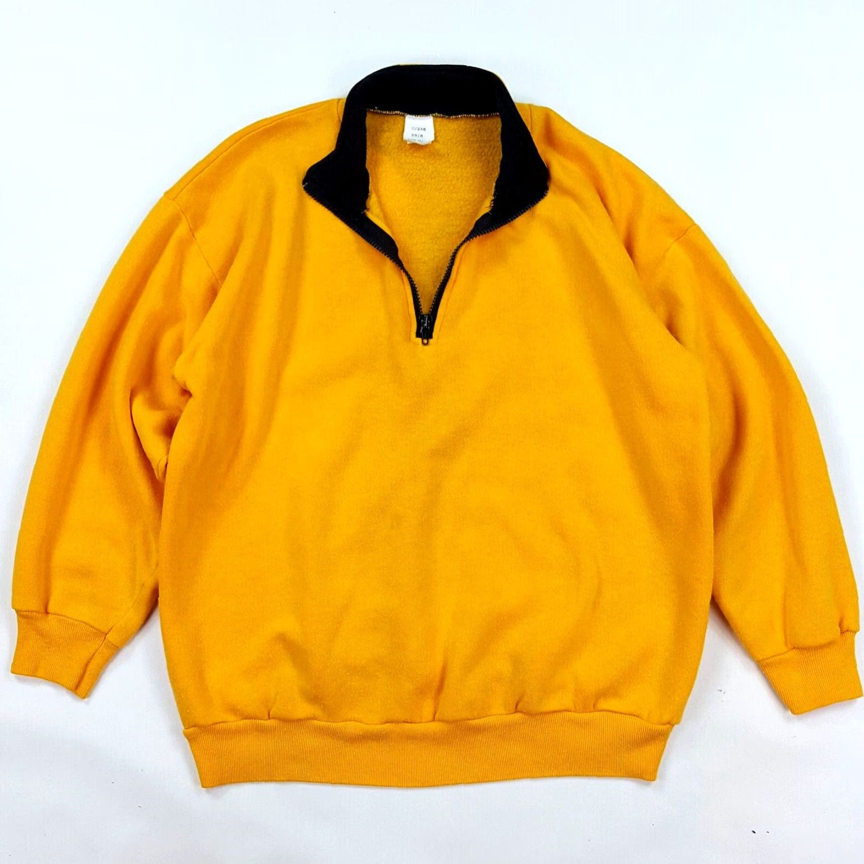 Tultex VINTAGE Tultex USA Size M Yellow Black Zip Crewneck Sweatshirt Size US M / EU 48-50 / 2 - 2 Thumbnail