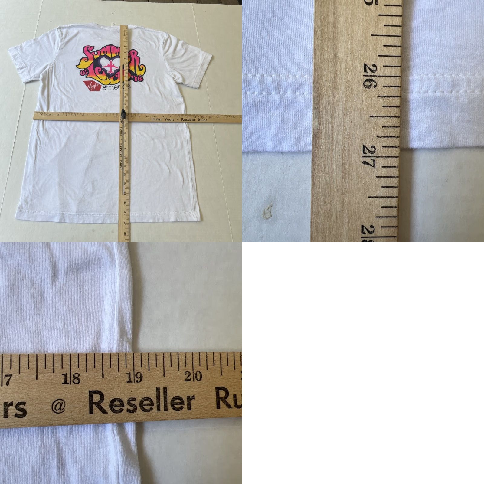 Vintage VINTAGE Summer Of Love ‘16 VIRGIN America Airlines Hippy 60’s Tee Shirt Medium White New Size US M / EU 48-50 / 2 - 8 Thumbnail