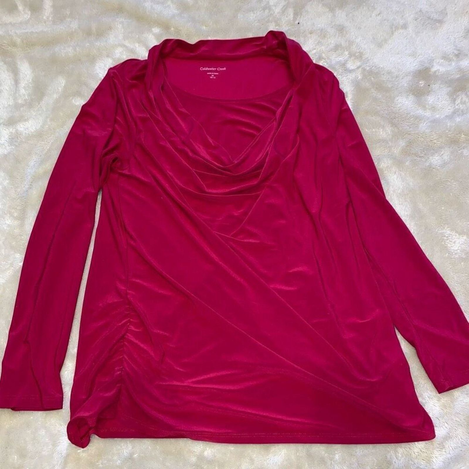 Coldwater Creek Coldwater Creek Red Cowl Neck Long Sleeve Blouse | Sz M Size M / US 6-8 / IT 42-44 - 2 Thumbnail