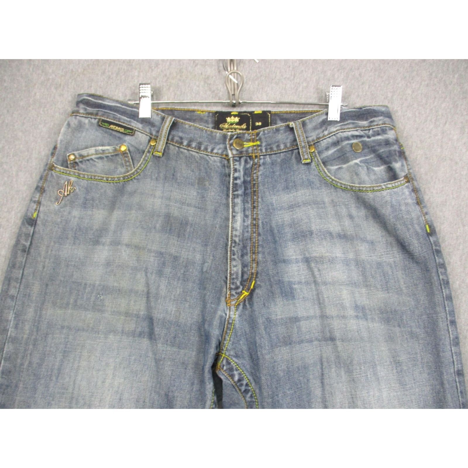 Akademiks Akademiks Jeans Mens 38 Straight Leg Embroidered Back Pockets Distressed Denim 3 Size US 38 / EU 54 - 2 Thumbnail