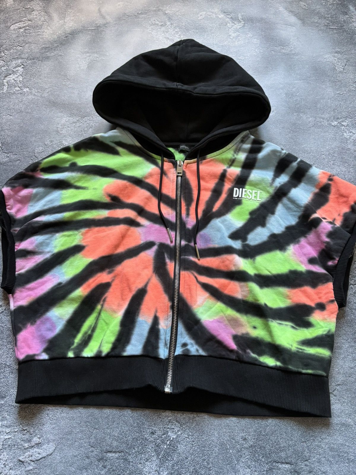 Diesel Vintage Diesel Y2K Tie-dye Multicolour Sleeveless Hoodie Size M / US 6-8 / IT 42-44 - 5 Thumbnail
