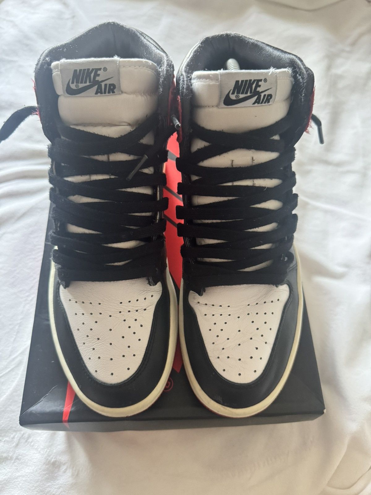 Nike Nike Air Jordan 1 Satin Black Toe Size US 7 / EU 40 - 2 Thumbnail