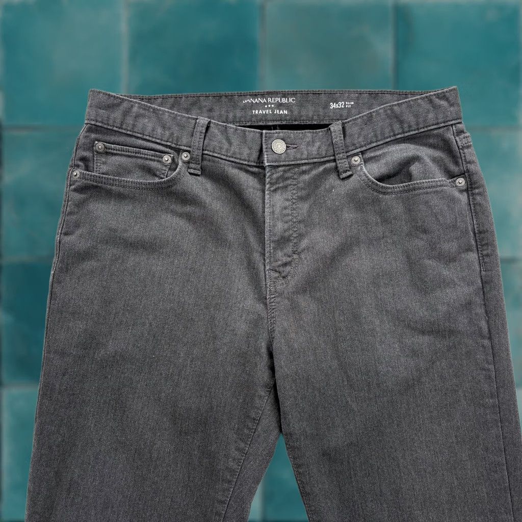 Banana Republic Banana Republic Travel Jeans Mens 34x30 Slim Straight Charcoal Wash Gray Denim Size US 34 / EU 50 - 1 Thumbnail