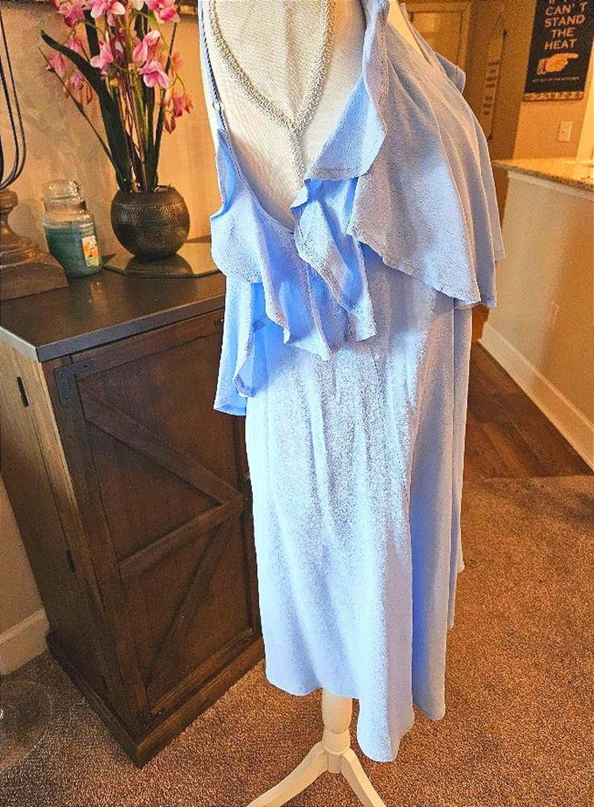 Designer A. Peach Stylish Cold Shoulder Dress - Light Blue # 53 Size M / US 6-8 / IT 42-44 - 2 Thumbnail