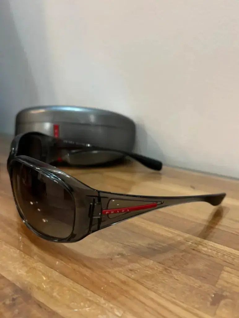 Prada × Vintage PRADA Sunglasses Wrap Shield Mask Symbole Sport Red Tab Size ONE SIZE - 2 Thumbnail