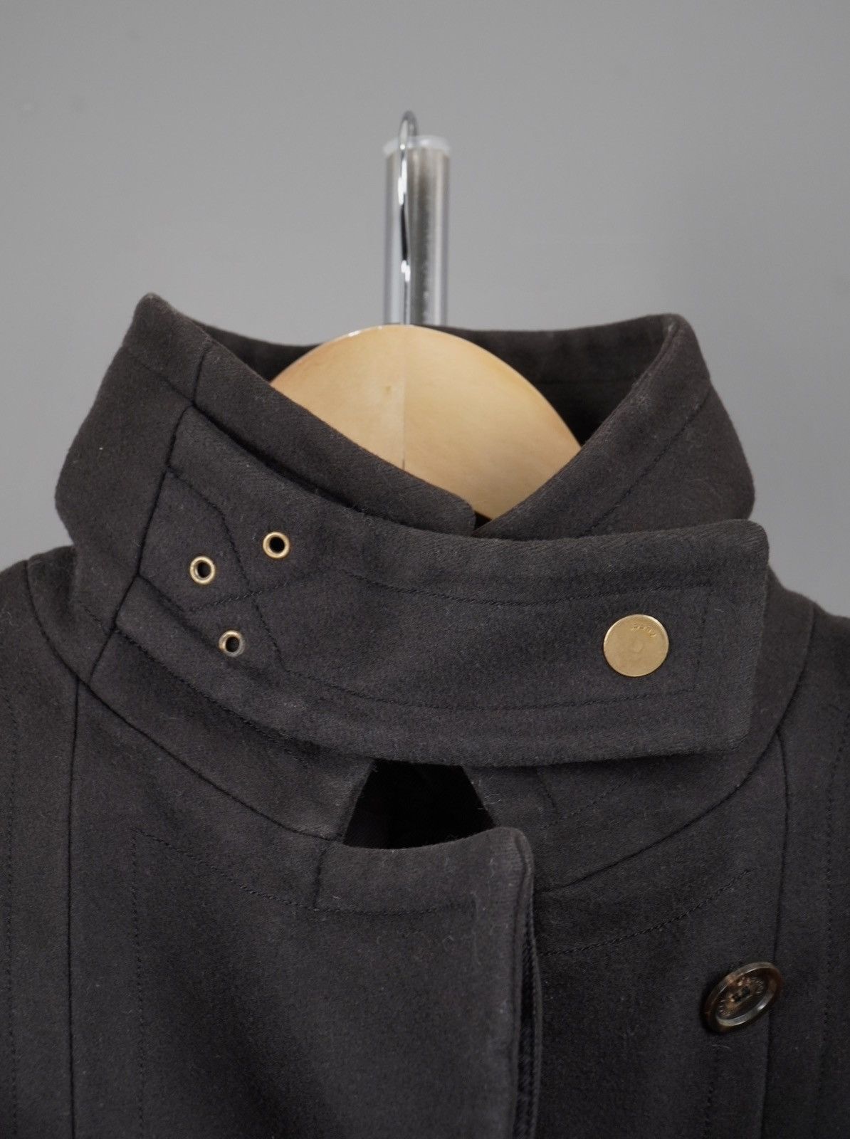 Gucci × Tom Ford Gucci - Tom ford - Archive AW03 Stand Collar Wing Wool Coat Size S / US 4 / IT 40 - 5 Thumbnail