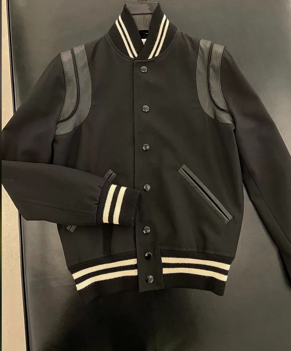 Saint Laurent Paris SAINT LAURENT Black Baseball Jacket Size S / US 4 / IT 40 - 1 Thumbnail