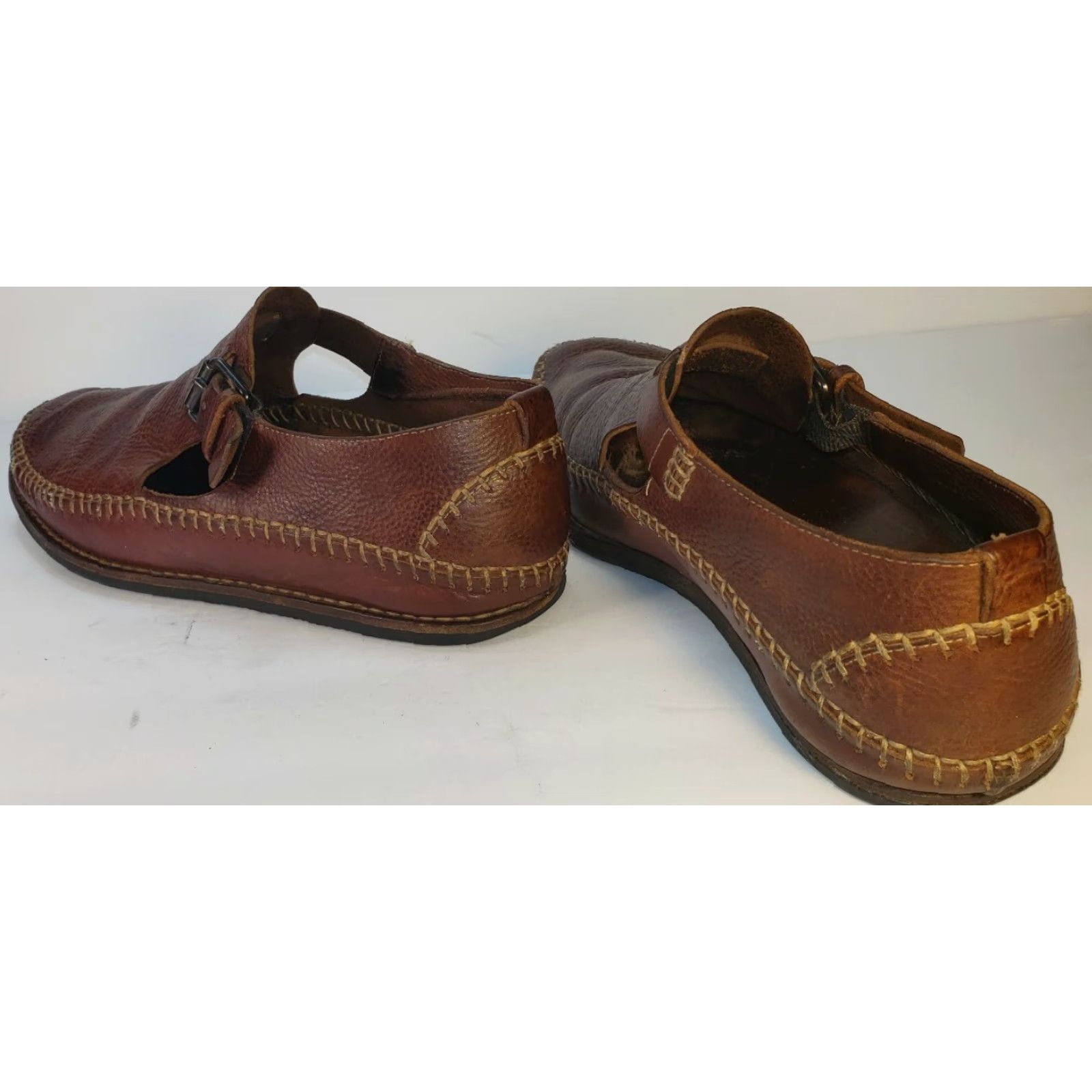 Cole Haan VINTAGE Cole Haan Hand Sewn Flats Loafer Mens 8.5M Brown Leather Buckle, Hand Sewn Flat Shoes Mens 8.5M Brown Leather Buckle, Something Different Size US 9 / EU 42 - 7 Thumbnail