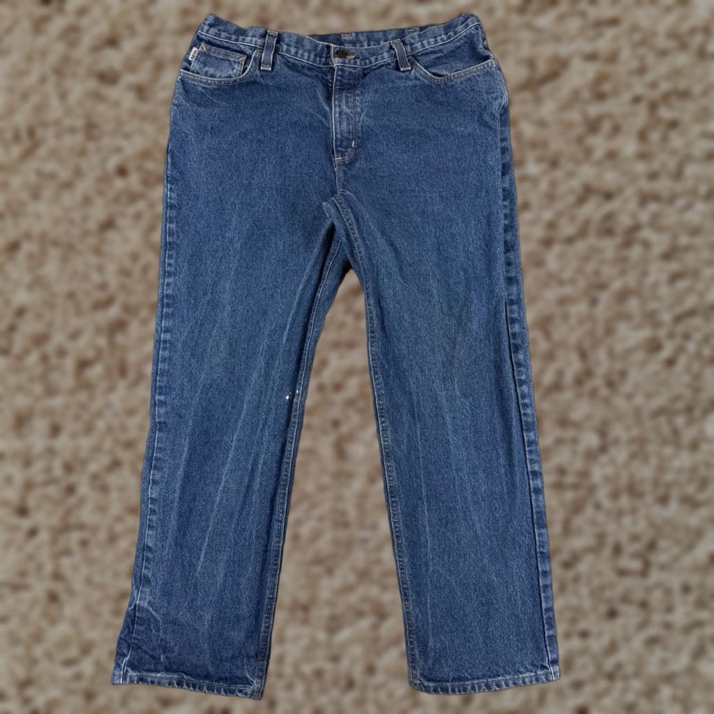 Carhartt VINTAGE Carhartt Jeans Mens 40 Blue Denim Flame-Resistant FR FRB004 NFPA 2113 Workwear Jeans Blue Mens 40 Carhartt FRB004 NFPA 2113 Size US 40 / EU 56 - 1 Thumbnail
