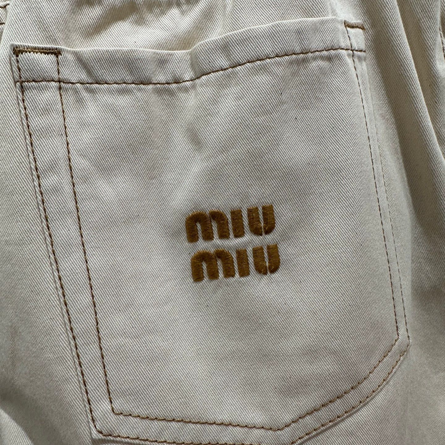 Miu Miu MIU MIU mid-rise logo letter embroidery denim shorts 27 Size 27" / US 4 / IT 40 - 6 Thumbnail
