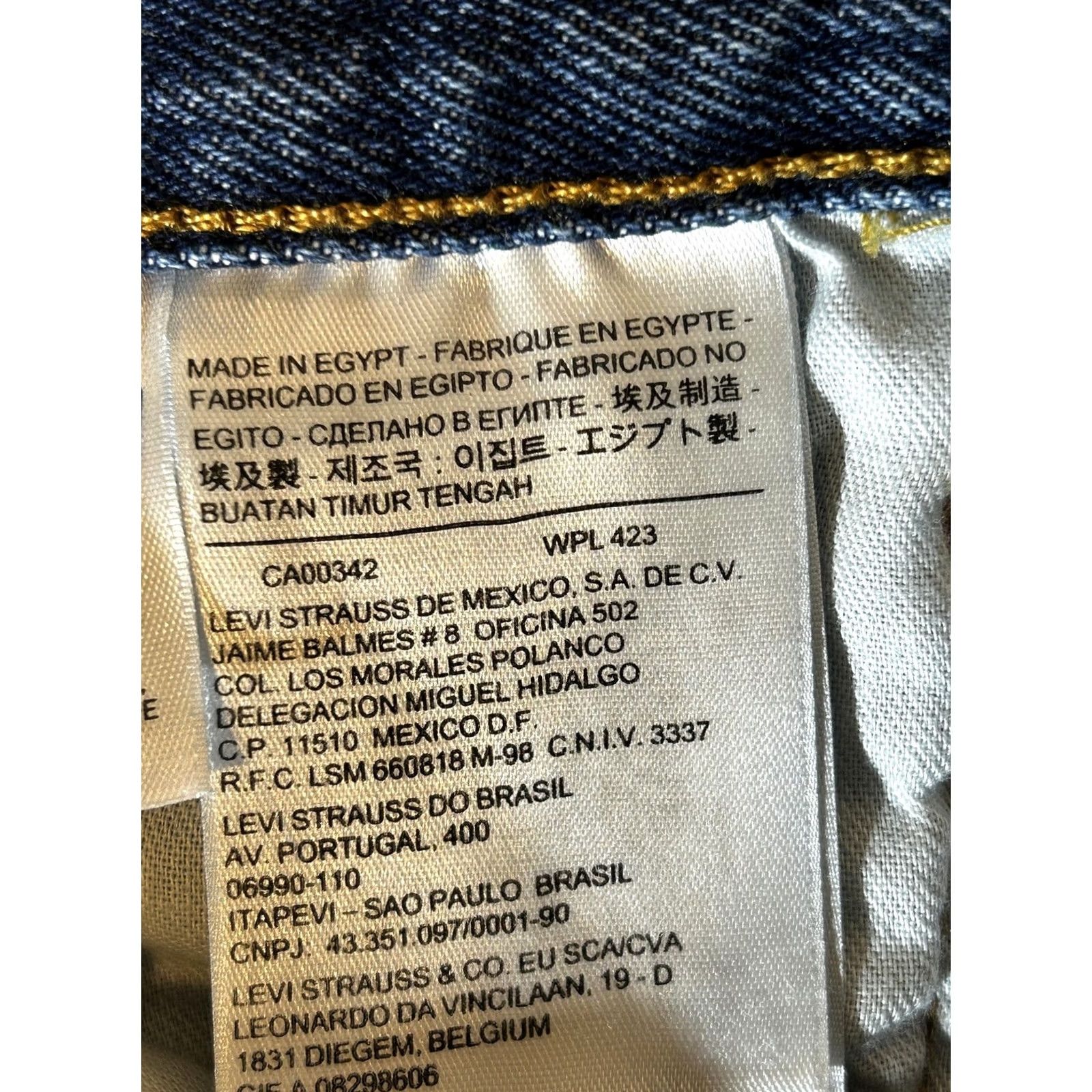Levi's Levi's 501 Jeans Men 38x32 Straight Button Fly Medium Blue Denim Cotton Regular Fit Straight Leg Mens Pants Size US 38 / EU 54 - 7 Thumbnail
