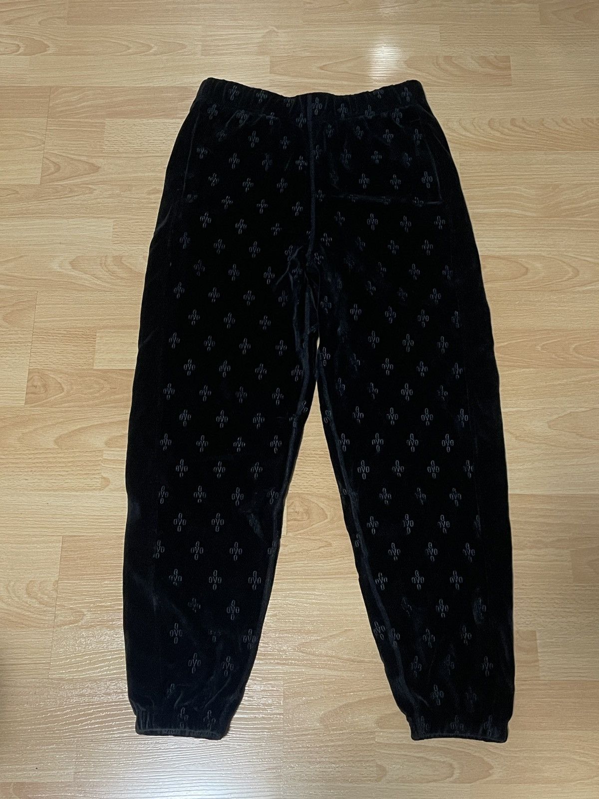 image of Octobers Very Own Monogram Velour Track Pant in Black, Men's (Size 30)