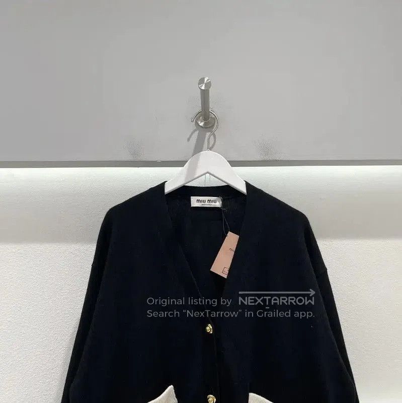 Miu Miu Miu Miu Black Cashmere Long Sleeve Cardigan . Size XXS / US 00 / IT 34 - 3 Thumbnail