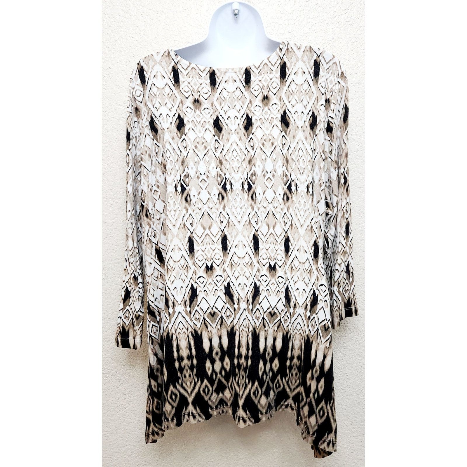 Other Ruby Rd. Brown Tan Black Geo Print Top XL Lightweight Soft Size XL / US 12-14 / IT 48-50 - 4 Thumbnail