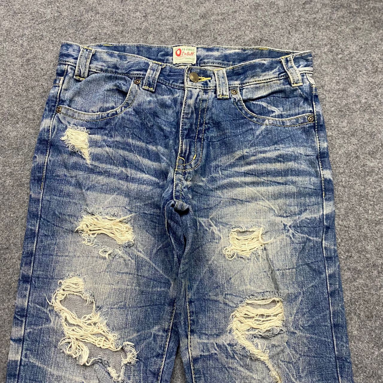 If Six Was Nine 💥Flare💥Vintage Ozz First Pikball Distressed Denim Size US 32 / EU 48 - 11 Thumbnail