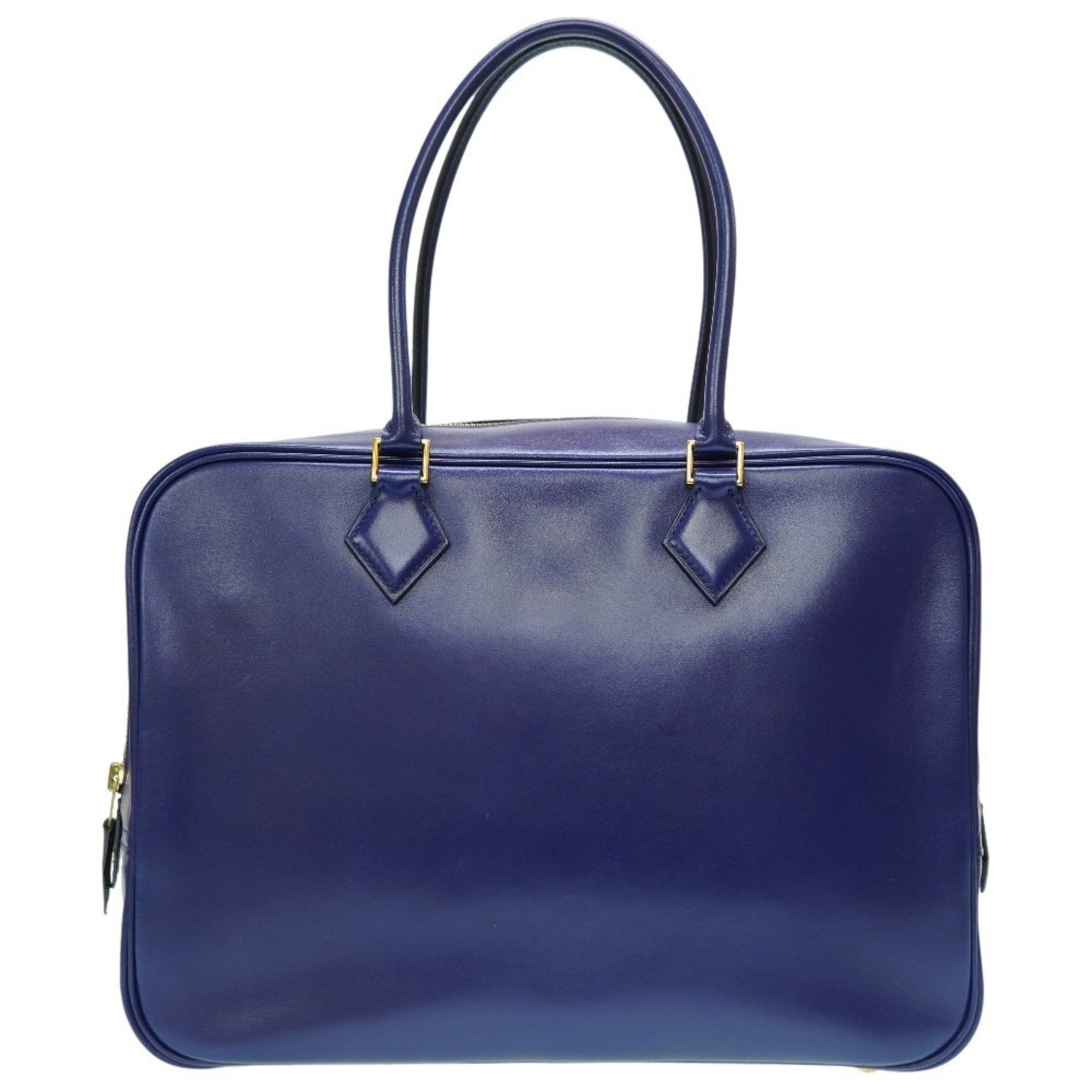 image of Hermes Plume 32 Box Calf Blue Roy Handbag Navy □I Stamp 0046Hermes in Black, Women's